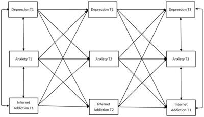 Anxiety predicts internet addiction, which predicts depression among male college students: A cross-lagged comparison by sex